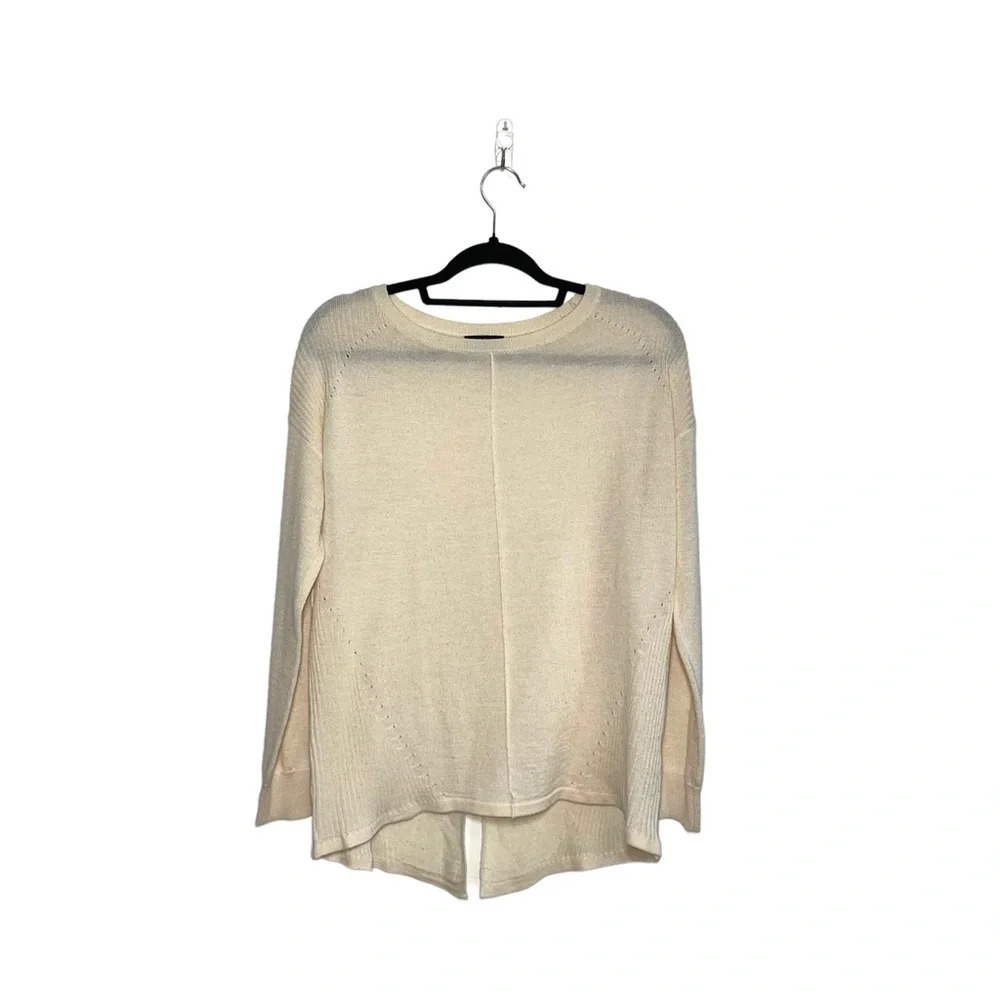 Topshop Cream Tight Knit Split Back Pullover Sweater 4 Women’s